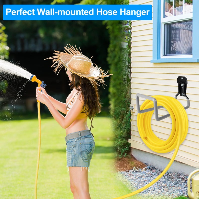 PeoMev Garden Hose Holder - Metal Garden Hose Reel Wall Mounted Water Hose Holders for Outside  Heavy Duty Hose Hanger for Water Hose Storage - Image 2